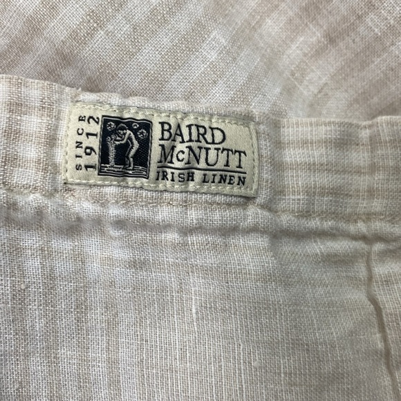 J. Crew x Baird McNutt Irish Linen Beige Button up Shirt Size Small Slim Fit - Picture 3 of 8